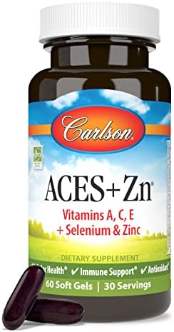 Carlson - ACES + Zn, Vitaminas A, C, E + Selenio y Zinc, Salud Celular y Soporte Inmunológico, Antioxidante, 60 Softgels - imagen 5
