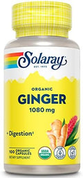 SOLARAY Jengibre Orgánico 1080 mg - Suplementos de Jengibre - Alivia Náuseas y Vómitos por Mareo, Apoya la Salud Articular - Vegano, Sin Somnolencia, - imagen 1