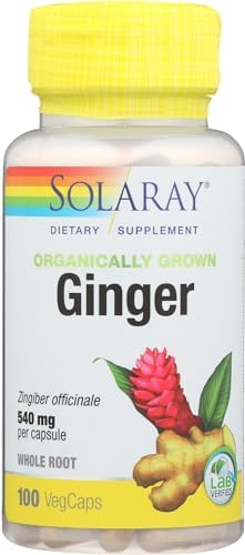 SOLARAY Jengibre Orgánico 1080 mg - Suplementos de Jengibre - Alivia Náuseas y Vómitos por Mareo, Apoya la Salud Articular - Vegano, Sin Somnolencia, - imagen 4