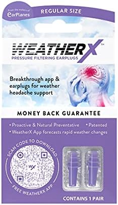 Tapones para los oídos WeatherX para prevención de dolores de cabeza – Filtrado de presión para cambios en la presión atmosférica (Paquete regular 1) - imagen 6