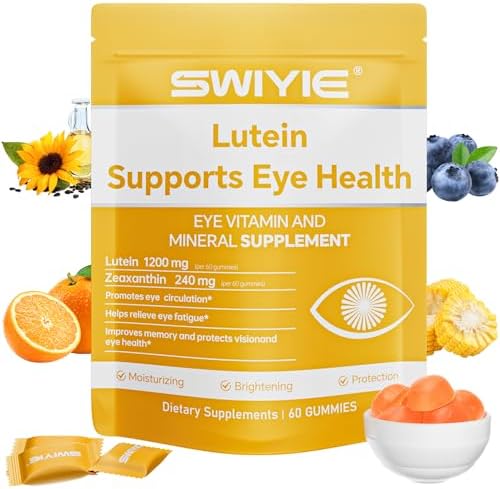 Gomitas Swiyie de Luteína – Suplemento vitamínico y mineral para los ojos con 20mg de Luteína y 4mg de Zeaxantina – 60 gomitas sabor natural para la - imagen 1