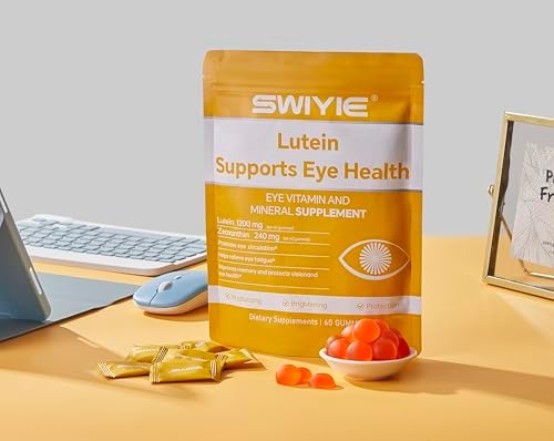 Gomitas Swiyie de Luteína – Suplemento vitamínico y mineral para los ojos con 20mg de Luteína y 4mg de Zeaxantina – 60 gomitas sabor natural para la - imagen 4