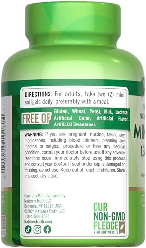 Aceite de Pescado Omega 3 Mini de Nature's Truth | 1340 mg | 100 Cápsulas Blandas | Sabor Limón Sin Eructos | Suplemento Sin OGM y Sin Gluten - imagen 7