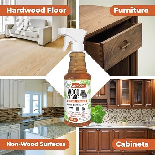 Limpiador y Acondicionador de Madera Mighty Mint – Fórmula a Base de Plantas para Limpiar, Pulir y Renovar Muebles, Gabinetes y Pisos – Aroma a - imagen 2