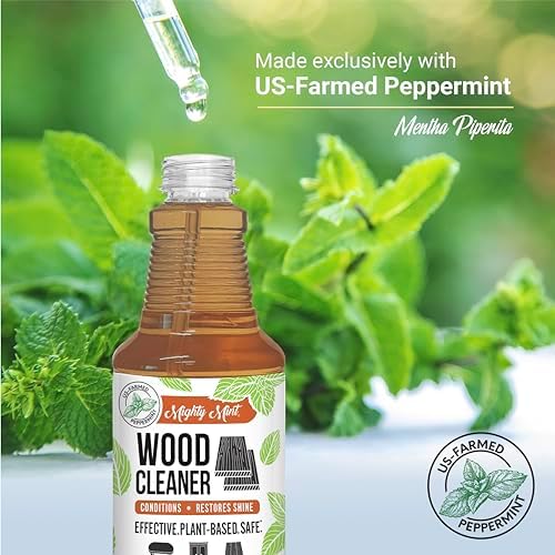 Limpiador y Acondicionador de Madera Mighty Mint – Fórmula a Base de Plantas para Limpiar, Pulir y Renovar Muebles, Gabinetes y Pisos – Aroma a - imagen 5