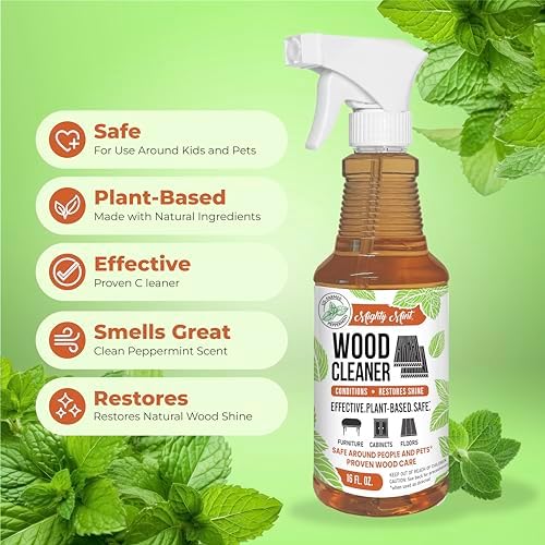 Limpiador y Acondicionador de Madera Mighty Mint – Fórmula a Base de Plantas para Limpiar, Pulir y Renovar Muebles, Gabinetes y Pisos – Aroma a - imagen 6