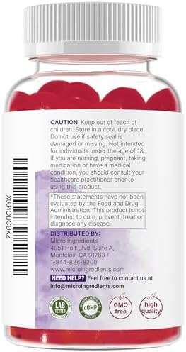 Gomitas de Melatonina Micro Ingredients 20mg para Adultos, 120 Piezas | Ayuda para Dormir, Sabor Sin Azúcar a Mora y Cereza | No Habituales, Sin OGM, - imagen 8