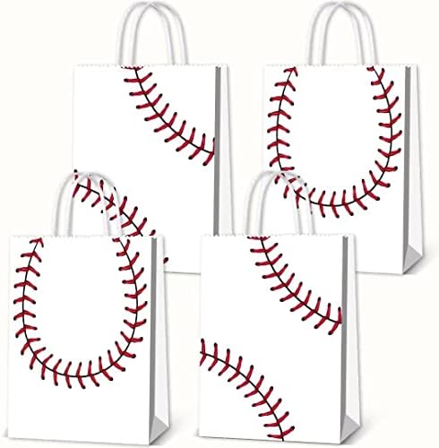BQK 16 Piezas de Bolsas de Snack de Béisbol para Niños con Asas - Bolsas de Regalo y Fiestas de Béisbol para Cumpleaños - imagen 1