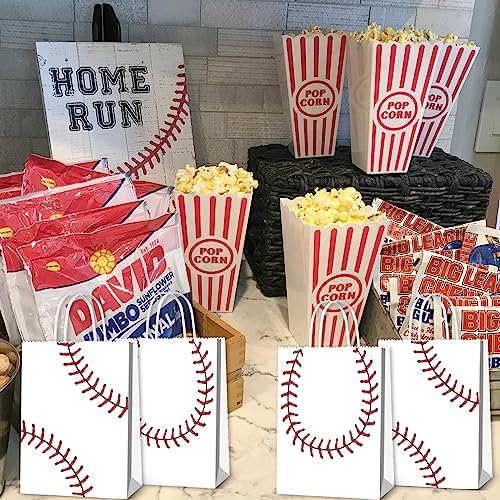 BQK 16 Piezas de Bolsas de Snack de Béisbol para Niños con Asas - Bolsas de Regalo y Fiestas de Béisbol para Cumpleaños - imagen 3
