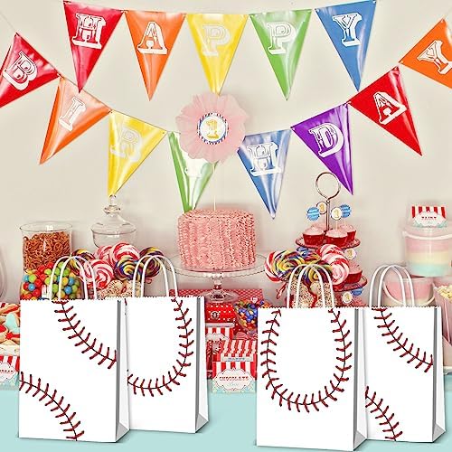 BQK 16 Piezas de Bolsas de Snack de Béisbol para Niños con Asas - Bolsas de Regalo y Fiestas de Béisbol para Cumpleaños - imagen 5