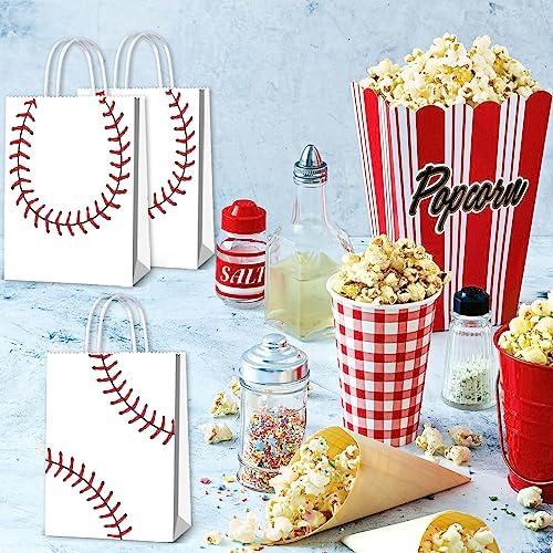 BQK 16 Piezas de Bolsas de Snack de Béisbol para Niños con Asas - Bolsas de Regalo y Fiestas de Béisbol para Cumpleaños - imagen 7