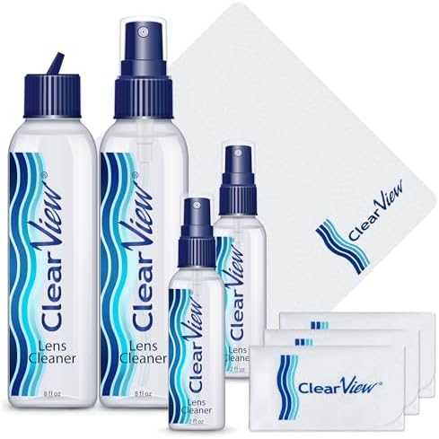 Kit de Limpiador de Lentes Clear View – 4 Botellas + 4 Paños de Microfibra | Spray Limpiador Sin Rayas para Gafas y Pantallas | Seguro para Lentes AR - imagen 1