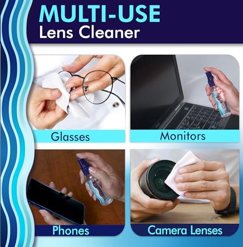 Kit de Limpiador de Lentes Clear View – 4 Botellas + 4 Paños de Microfibra | Spray Limpiador Sin Rayas para Gafas y Pantallas | Seguro para Lentes AR - imagen 4