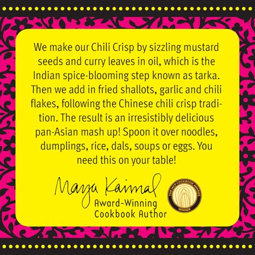 Chili Crisp Maya Kaimal, Picante Medio - Aceite estilo Tarka Indio con Ajo Frito, Chalotes y Copos de Chile - Condimento Panasiático para Fideos, - imagen 4