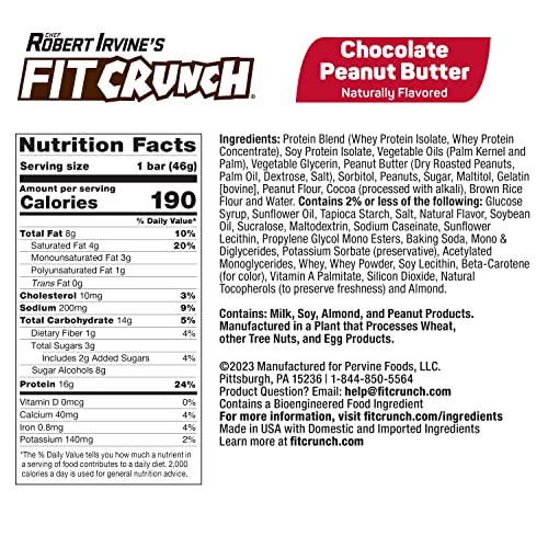 Barras de Proteína FITCRUNCH Snack Size, 6 Capas, 3g de Azúcar, Sin Gluten y Núcleo Suave (9 Barras, Chocolate con Mantequilla de Maní) - imagen 2