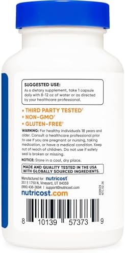 Cápsulas de Cardo Mariano Nutricost 300mg, 120 Cápsulas (80% Silimarina) - Sin Gluten y No OGM - imagen 5