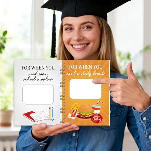Libro de Tarjetas de Regalo Fprl para Graduación 7 x 5 Pulgadas, 20 Páginas, Organizador de Tarjetas, Álbum de Supervivencia para Graduados (Negro) - imagen 5