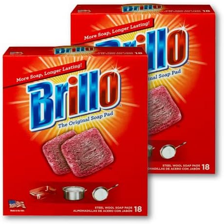 Esponjas de Acero Brillo, Limpieza Duradera, Aroma Original, 18 Piezas (Paquete de 2) - imagen 1