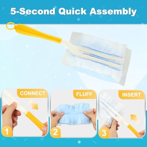 Recargas para Duster Swiffer, Eliminación de Polvo Estático, Cabezal Reemplazo para Electrónicos, Muebles y Persianas (18 PCS + 1 Mango) - imagen 6