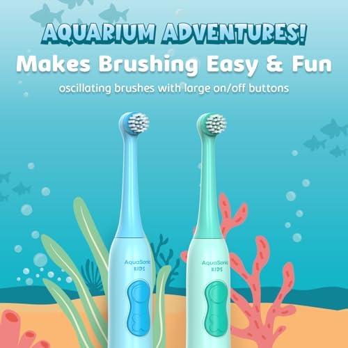 Set de Cepillo de Dientes Eléctrico Aquasonic para Niños de 3 Años en Adelante | Cerdas Suaves, Cabezal Oscilante, Batería Incorporada | Aventuras - imagen 2