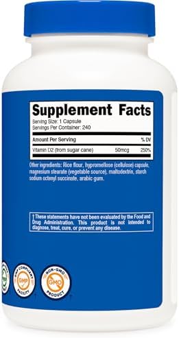Suplemento de Vitamina D2 Nutricost (2000 UI) 240 Cápsulas - Vegano, Sin OGM, Libre de Gluten, Probado por Terceros - imagen 5