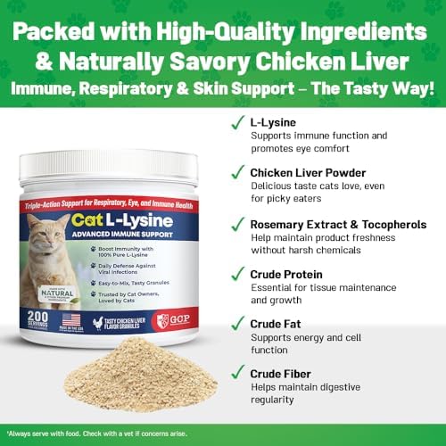 L-Lisina Guardian’s Choice 250mg para Gatos, Apoyo Inmunológico Avanzado para Salud Respiratoria, Ocular y Nasal, Sabor Hígado de Pollo, 200 Porciones - imagen 4