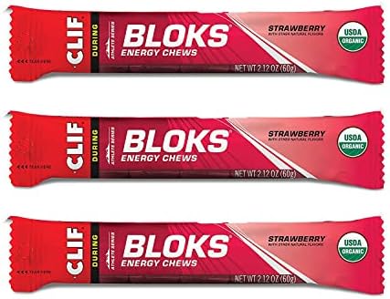 CLIF BLOKS - Galletas Energéticas - Fresa - Sin OGM - Alimento a Base de Plantas - Combustible Rápido para Ciclismo y Correr - Snack para - imagen 1