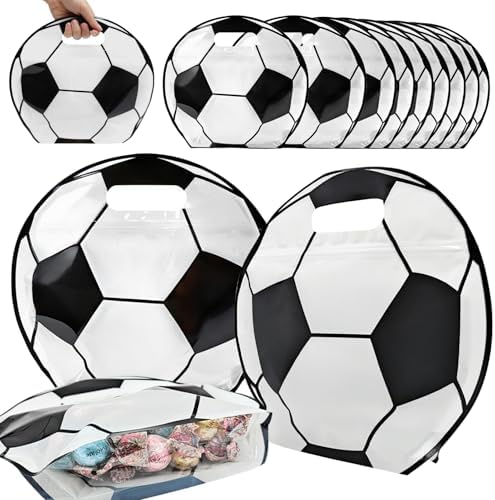 Shintop 30 piezas de bolsas de bocadillos de fútbol, bolsas de plástico con asas y cierre, ideales para regalos de equipo, golosinas del día del - imagen 1