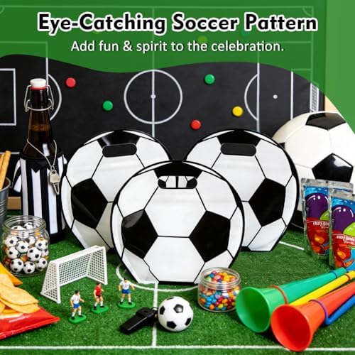 Shintop 30 piezas de bolsas de bocadillos de fútbol, bolsas de plástico con asas y cierre, ideales para regalos de equipo, golosinas del día del - imagen 3