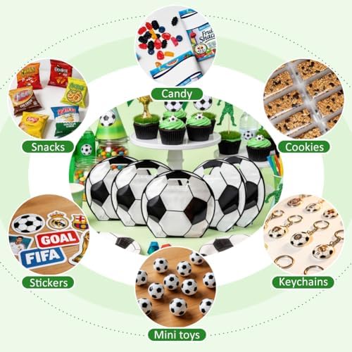 Shintop 30 piezas de bolsas de bocadillos de fútbol, bolsas de plástico con asas y cierre, ideales para regalos de equipo, golosinas del día del - imagen 4