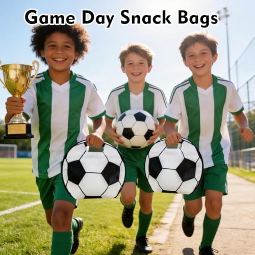 Shintop 30 piezas de bolsas de bocadillos de fútbol, bolsas de plástico con asas y cierre, ideales para regalos de equipo, golosinas del día del - imagen 6