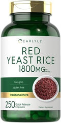 Suplemento de Arroz Rojo Carlyle | 1800 mg | 250 Cápsulas | Sin OGM y Libre de Gluten - imagen 1