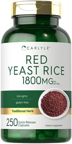 Suplemento de Arroz Rojo Carlyle | 1800 mg | 250 Cápsulas | Sin OGM y Libre de Gluten - imagen 1