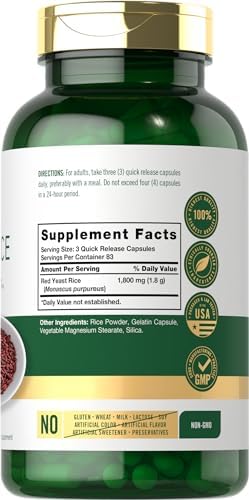 Suplemento de Arroz Rojo Carlyle | 1800 mg | 250 Cápsulas | Sin OGM y Libre de Gluten - imagen 2