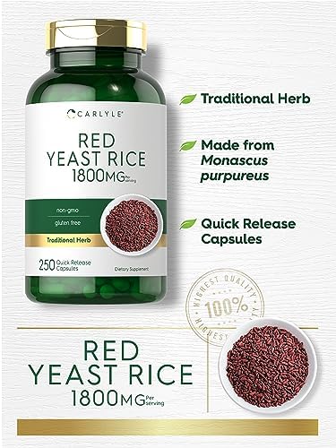 Suplemento de Arroz Rojo Carlyle | 1800 mg | 250 Cápsulas | Sin OGM y Libre de Gluten - imagen 3