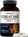 NatureBell Cápsulas de Creatina Monohidratada 3,000mg por Porción, 300 Contenido | Creatina Micronizada, Sin Sabor | Apoyo para Pre-entrenamiento y - imagen 1