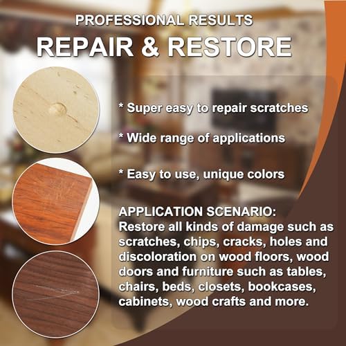 Kit de Reparación de Madera Hupeyna, 12 Colores, Relleno para Arañazos, Grietas y Descoloración en Muebles, Pisos, Puertas y Mesas - imagen 2