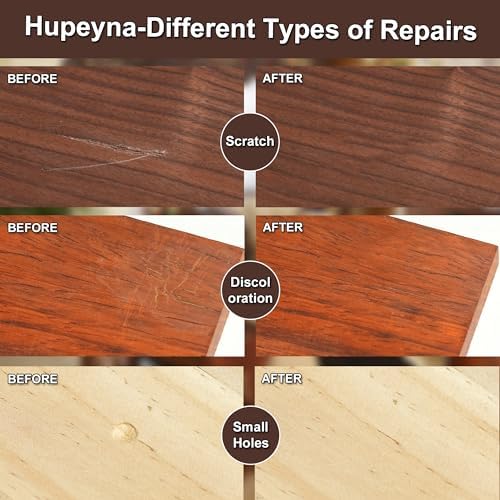 Kit de Reparación de Madera Hupeyna, 12 Colores, Relleno para Arañazos, Grietas y Descoloración en Muebles, Pisos, Puertas y Mesas - imagen 4