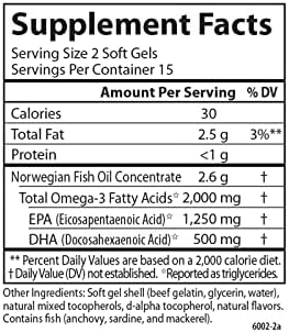 Carlson - Paquetes Grab + Go de Omega Máximo 2000, 2000 mg de Omega-3, Aceite de Pescado Noruego, Cápsulas de Aceite de Pescado Sostenible, Limón, 30 - imagen 7