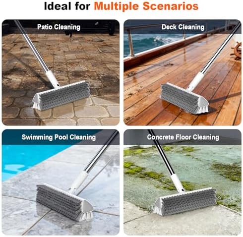 Cepillo de Piso con Mango Largo, Cepillo de Grout Pesado para Azulejos y Duchas, Limpiador Profesional para Baño, Cocina y Superficies de Concreto - imagen 6