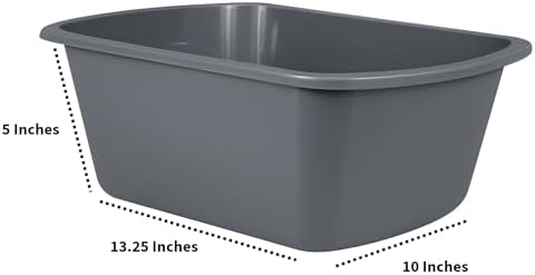 Lavabos Vakly – Cubetas Rectangulares de Plástico para Hospital (Paquete de 2) Pequeñas de 7 Qt - Lavabo Portátil para Lavado, Limpieza, Baño de - imagen 4