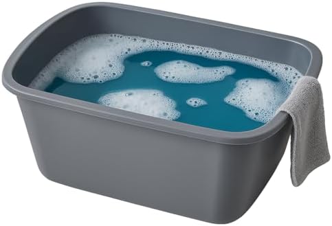 Lavabos Vakly – Cubetas Rectangulares de Plástico para Hospital (Paquete de 2) Pequeñas de 7 Qt - Lavabo Portátil para Lavado, Limpieza, Baño de - imagen 5