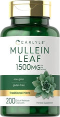 Extracto de Hoja de Mullein Carlyle | 200 Cápsulas | Verbascum Thapsus | Suplemento No GMO, Libre de Gluten - imagen 1