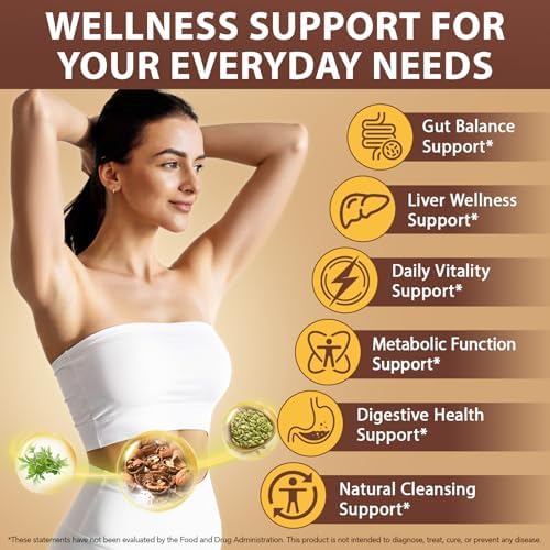 Limpieza de Ajenjo, Nogal Negro y Clavo para Humanos – Fórmula Herbal 18 en 1 para Salud Digestiva, 6600mg por Porción, 240 Softgels, Suministro para - imagen 4