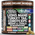 Suplemento de Hongos AuraShroom: Melena de León, Cola de Pavo, Cordyceps, Reishi, Shiitake, Chaga, Ostra - 60 Cápsulas para Estrés y Soporte - imagen 1