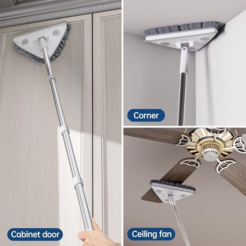 Mopa Limpiadora POPMOP para Paredes con Mango Largo, Duster con Extensión, 6 Paños Reutilizables, 3 en 1 para Paredes, Techos, Ventanas y Pisos - imagen 8