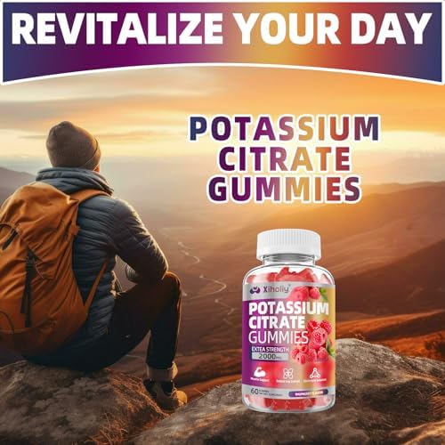 Gomitas de Citrato de Potasio 2000mg, Suplemento Electrolítico Potente con Magnesio, Zinc y Vitaminas C, D3 y K2, 60 Chews para Equilibrio - imagen 7