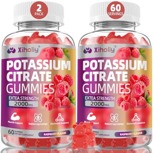 Gomitas de Citrato de Potasio 2000mg, Suplemento Electrolítico Potente con Magnesio, Zinc y Vitaminas C, D3 y K2, 60 Chews para Equilibrio - imagen 8