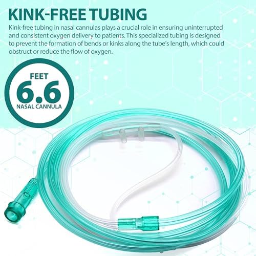 Paquete de 10 Canulas Nasales de Oxígeno Ultra Suaves de Alta Flujo, Tubo Verde Resistente de 6.6 Pies con Conexión Estándar - imagen 4