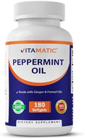 Gel de Aceite de Menta Vitamatic con Aceites de Jengibre y Hinojo, 550mg por Porción, 180 Cápsulas Blandas - imagen 1